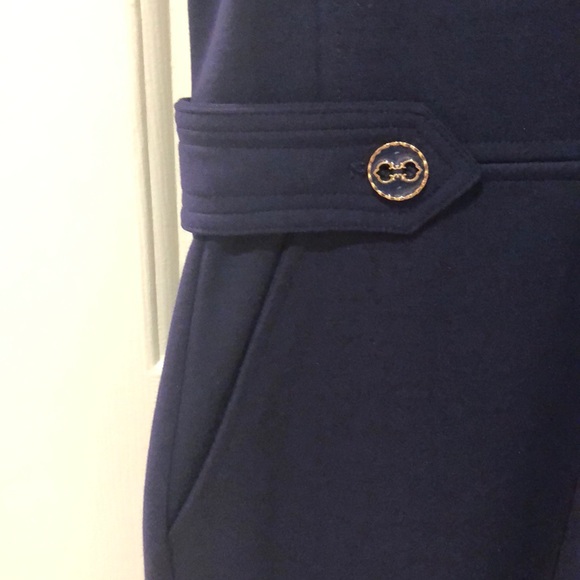 C Wonder Solid Ponte Shift Dress sleeveless Navy - Picture 5 of 7